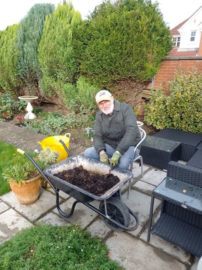 Working in the garden with my Dad